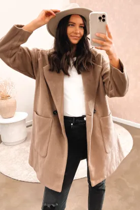 Arden Double Breasted Coat Tan