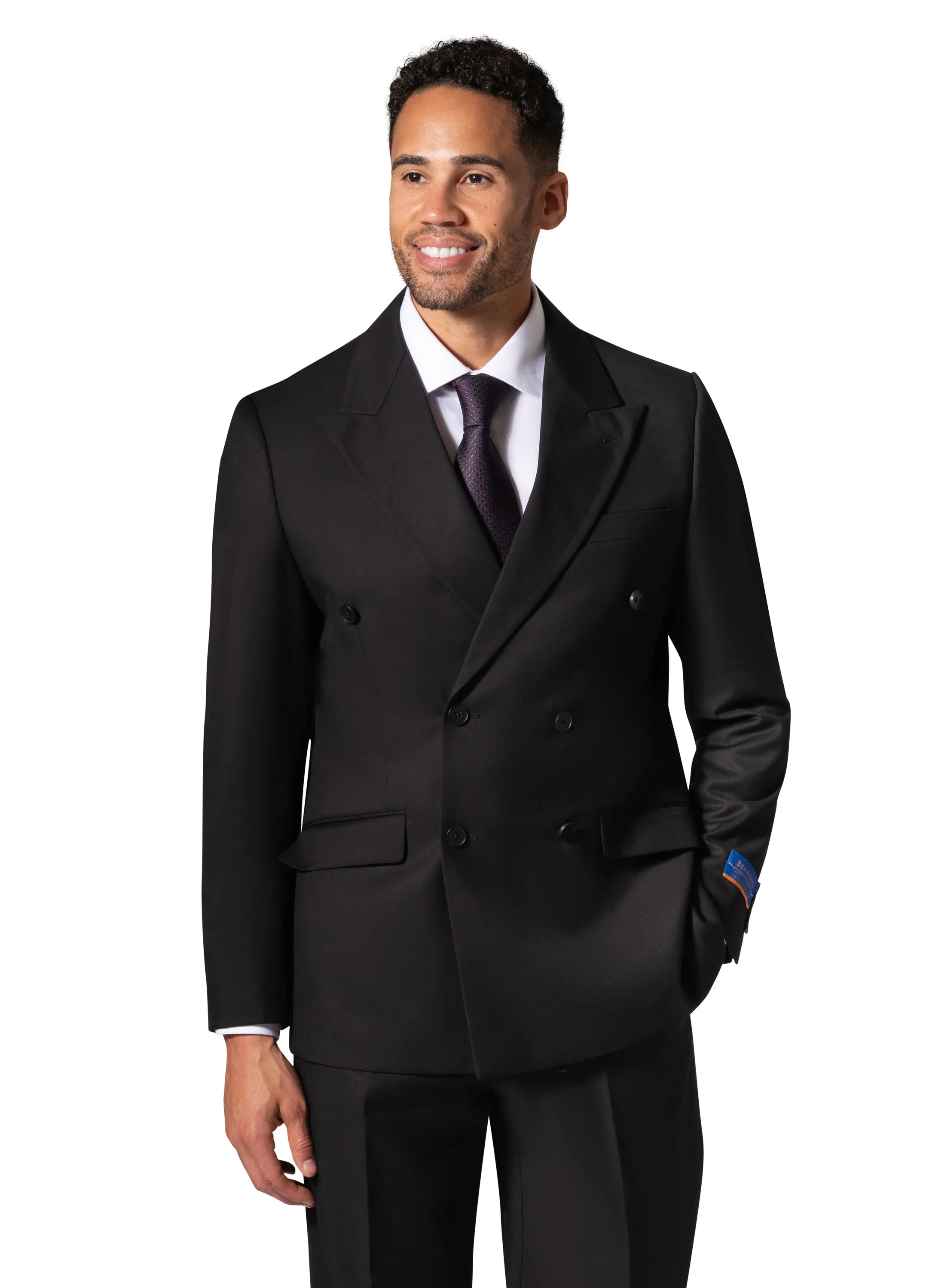 Berragamo A6732 D/B Slim Fit Suit - Black