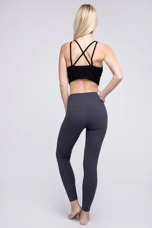 Butter Soft Basic Full Length Leggings in Charcoal