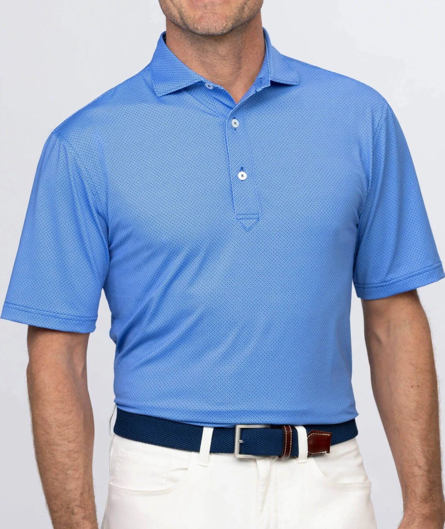 Clarence Mini Diamond Jacquard Performance Polo