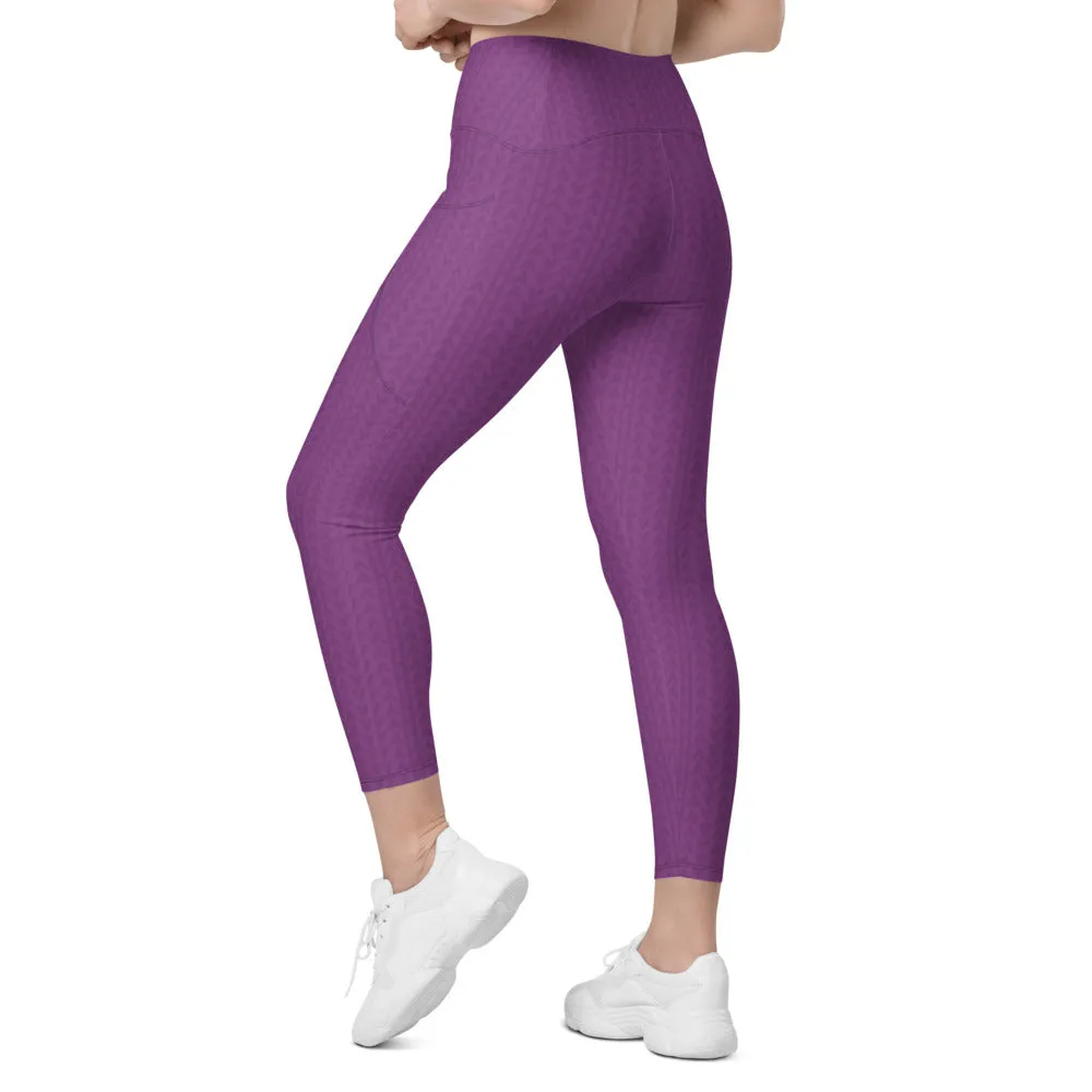 Dahlia Purple High Waisted Leggings with Pockets