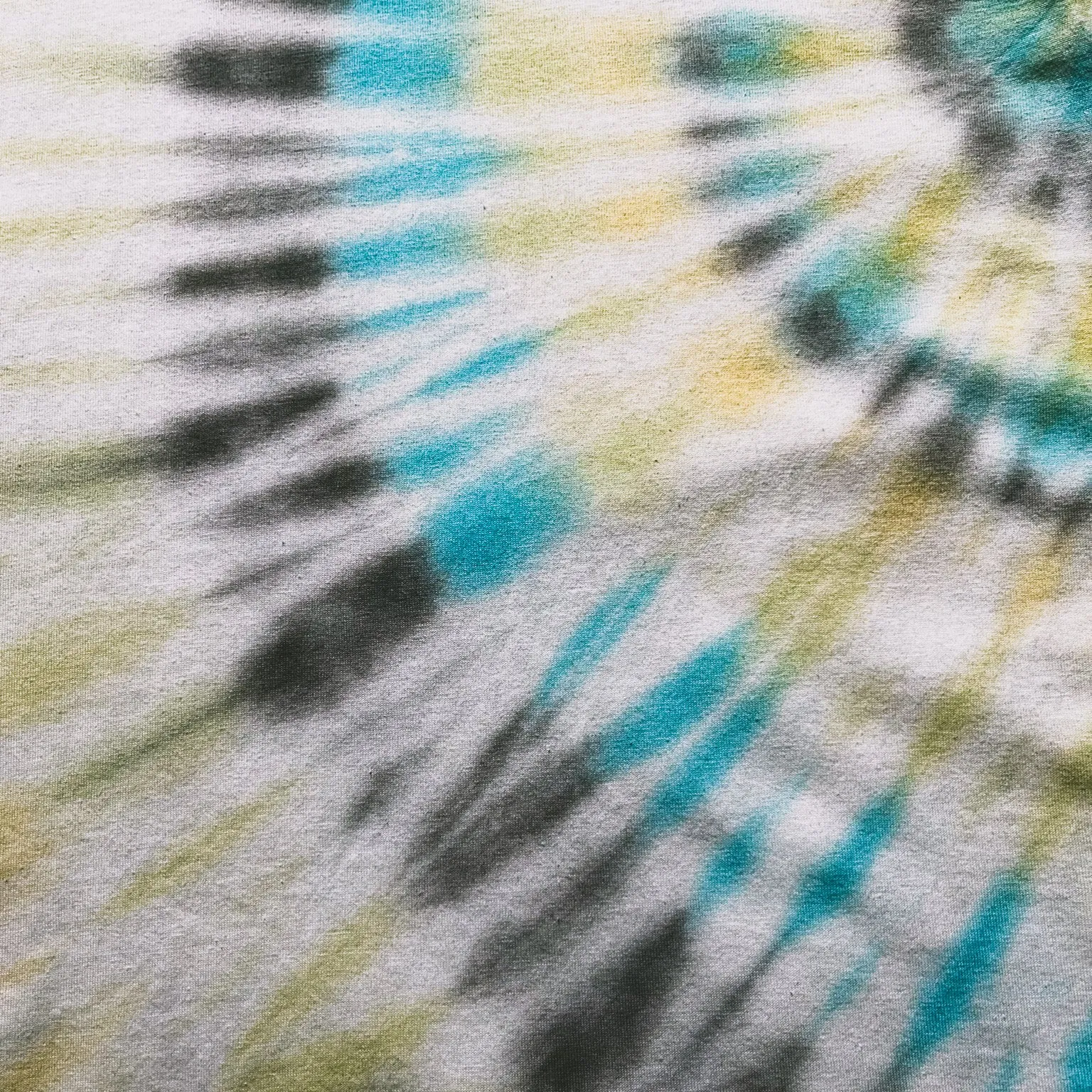 Dark Grey, Yellow, Aquamarine & Matcha Green Sunrise Tie Dye T Shirt