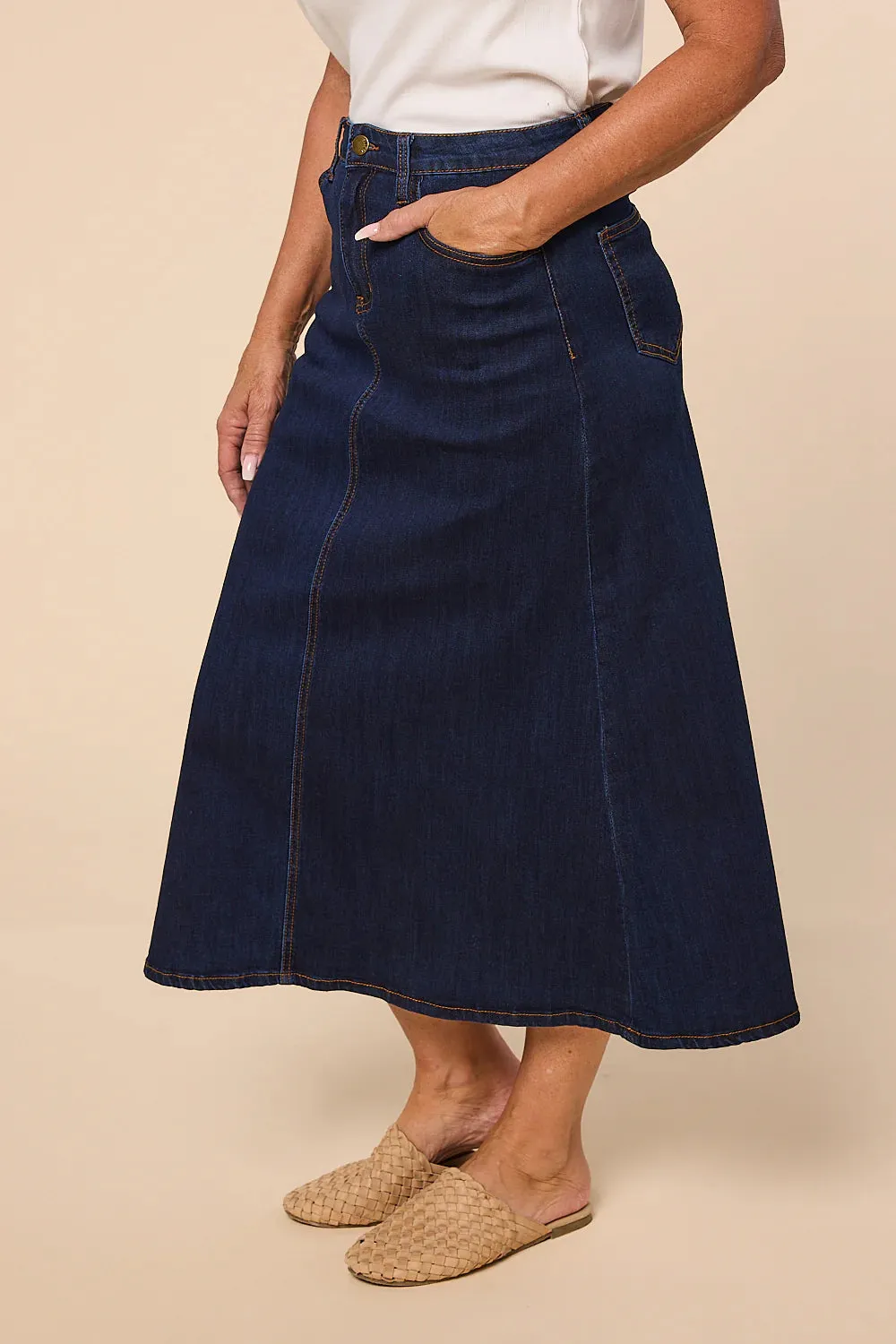 Denim A-Line Skirt