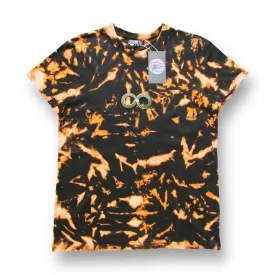 Embroidered Crumple Bleach Tie Dye T Shirt (Ouroboros)