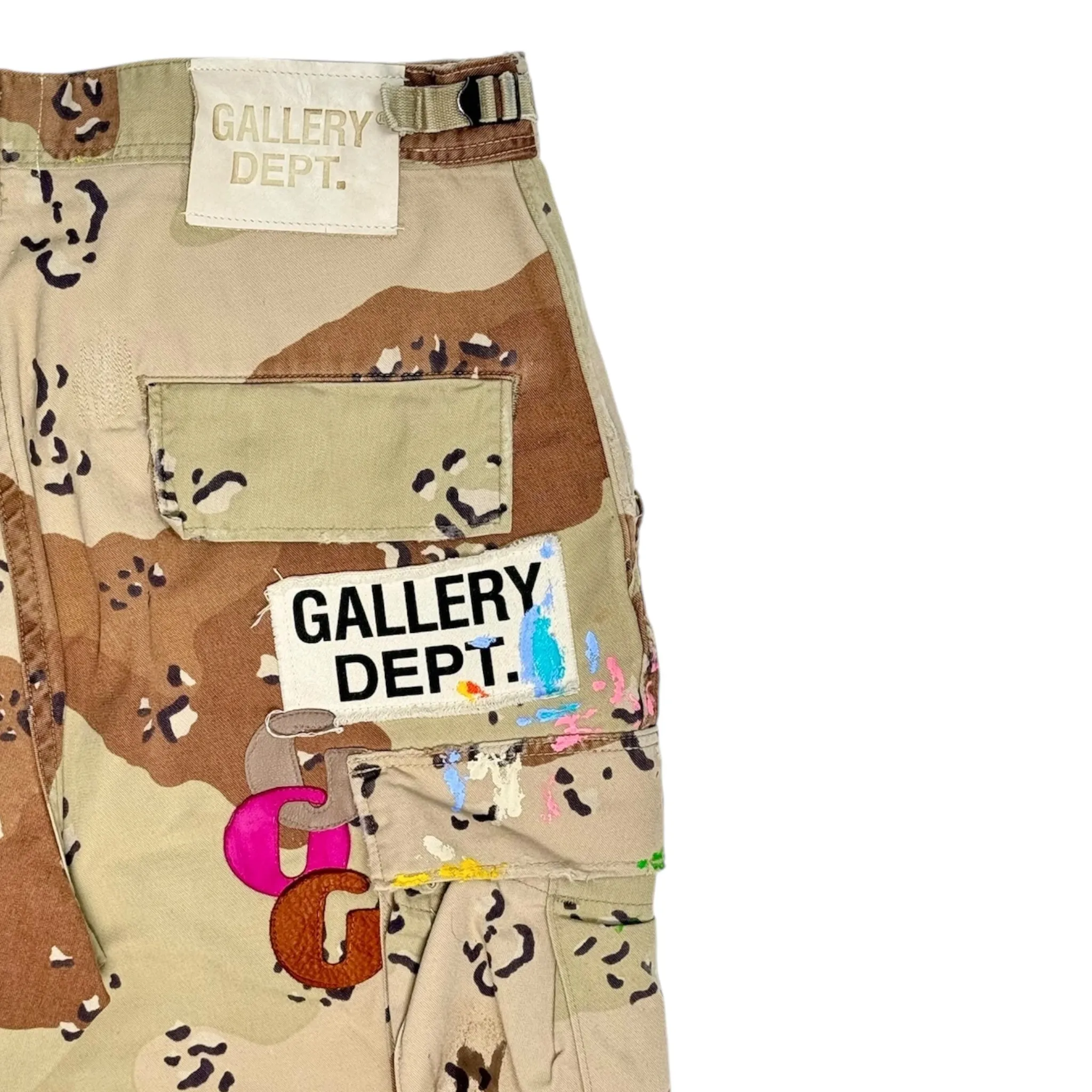 Gallery Department Cargo Shorts Chocolate Chip Camo (10 G Patch Custom) Pre-Owned