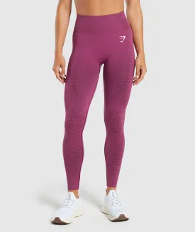 Gymshark Vital Seamless  2.0 Leggings - Plum Pink Marl