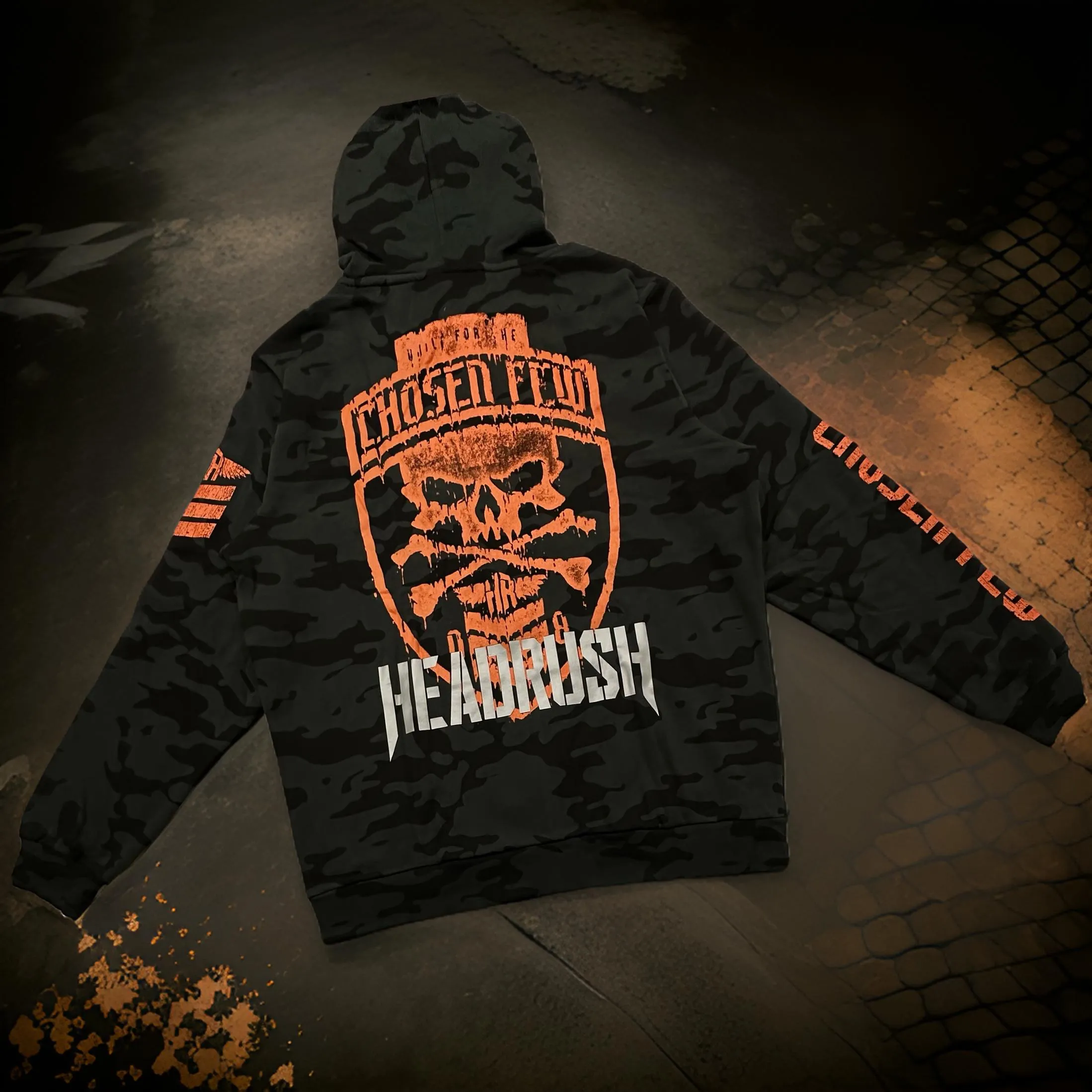 *HEADRUSH* (Dark Camo) ~The Chosen Few~ ZIP Up Hoodies