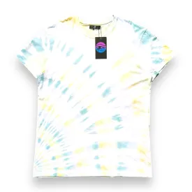 Matcha Green, Yellow, Deep Green & Sky Blue Sunburst Tie Dye T Shirt