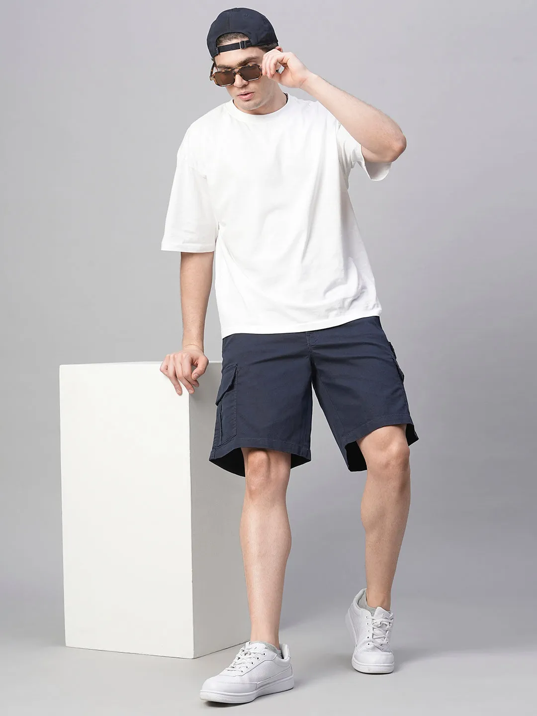 Mens Woven Shorts - Navy Blue