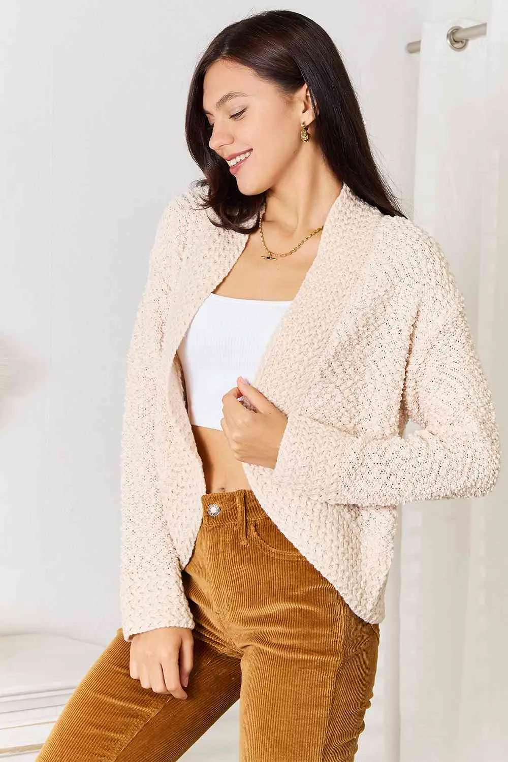 Open Front Long Sleeve Cardigan