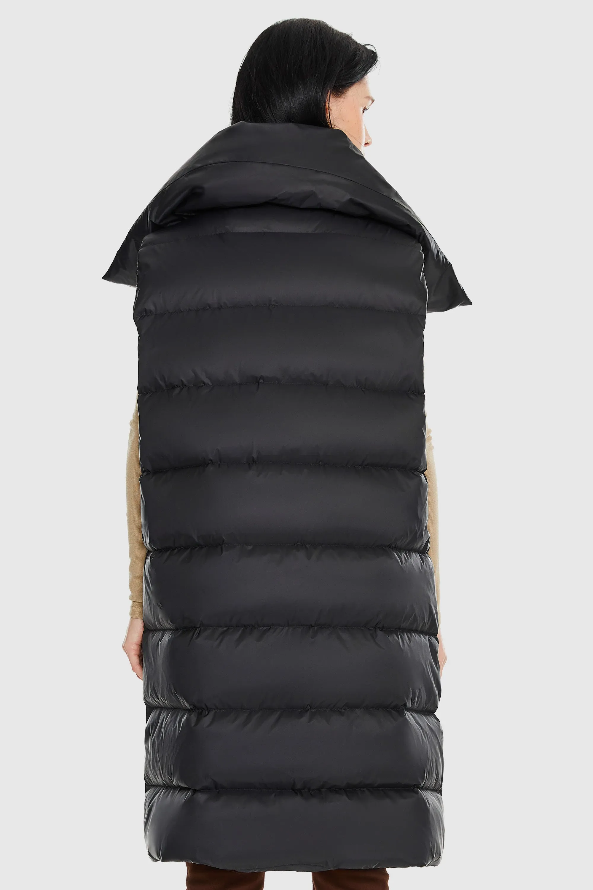 Oversized Collar Puffer Down Vest