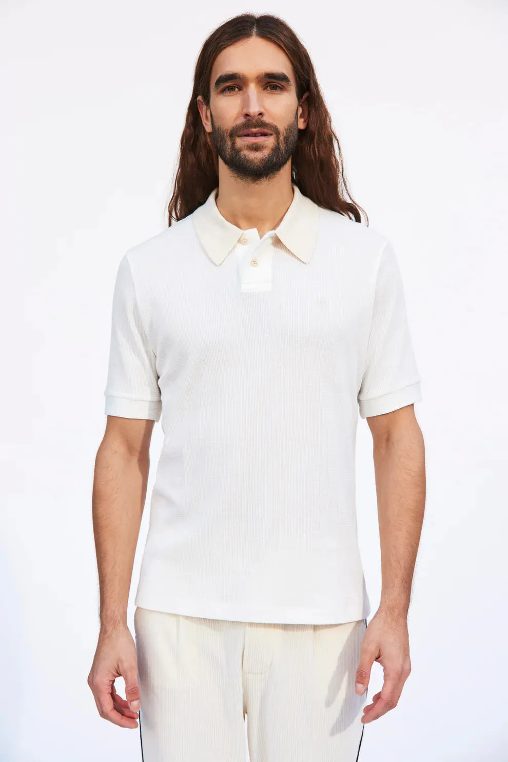 Oversized Retro Polo Shirt White