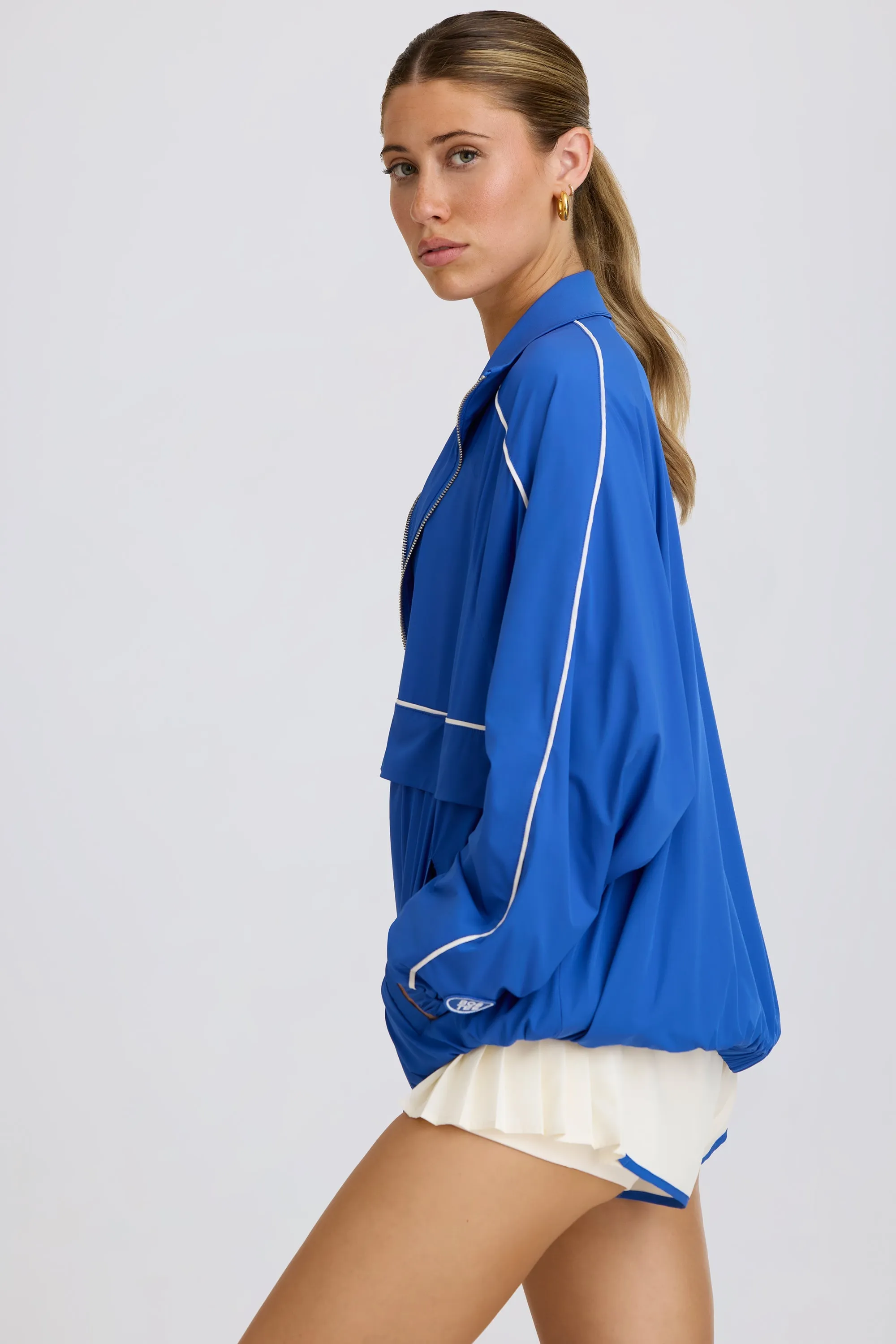 Oversized Track Jacket in Cobalt