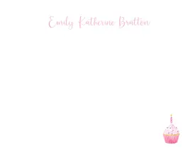 Pink Cupcake Stationery Set