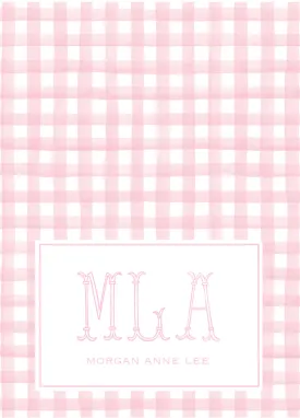 Pink Gingham Folded Notes Set