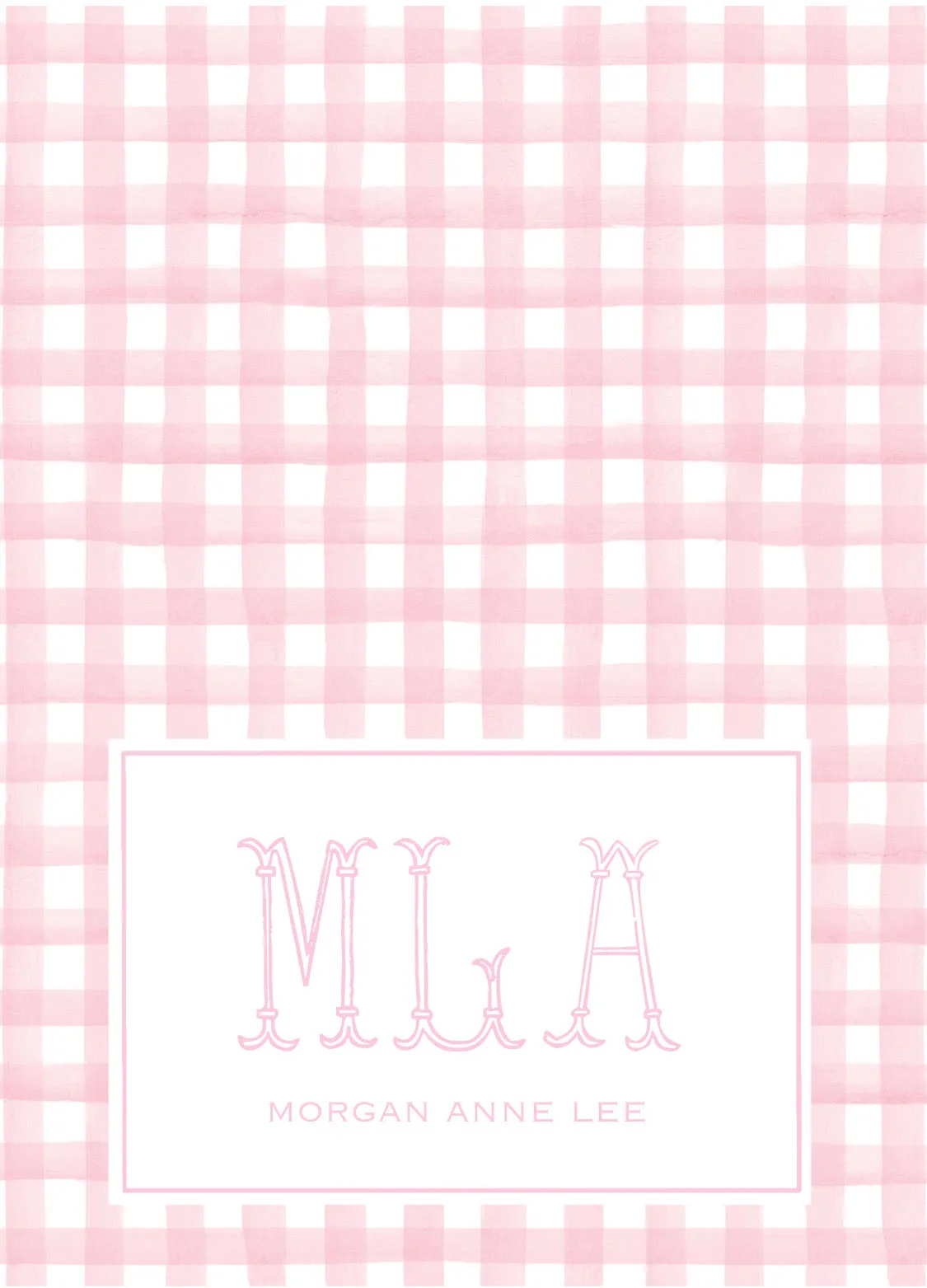 Pink Gingham Folded Notes Set