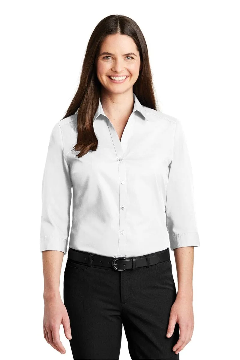 Port Authority ®  Ladies 3/4-Sleeve Carefree Poplin Shirt. LW102