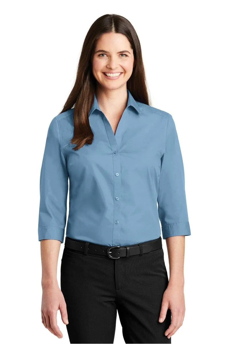 Port Authority ®  Ladies 3/4-Sleeve Carefree Poplin Shirt. LW102