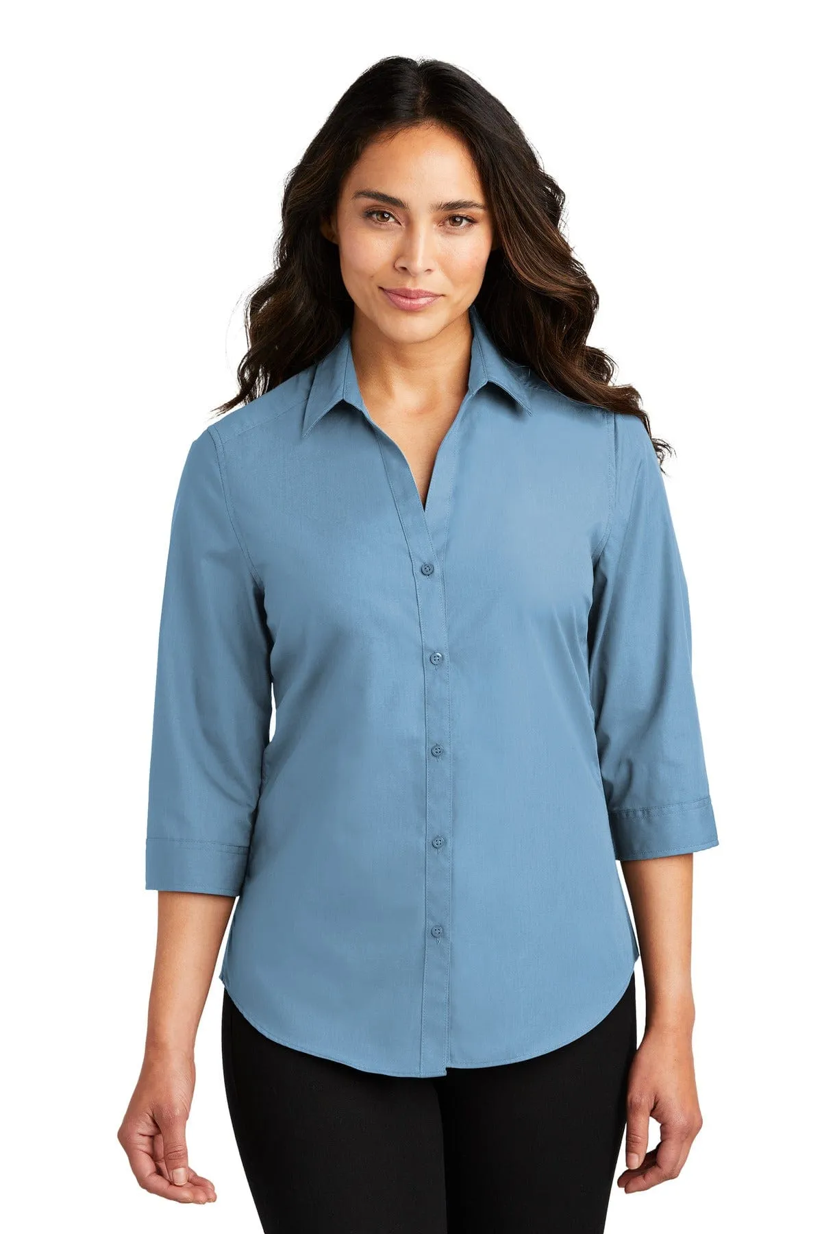 Port Authority ®  Ladies 3/4-Sleeve Carefree Poplin Shirt. LW102