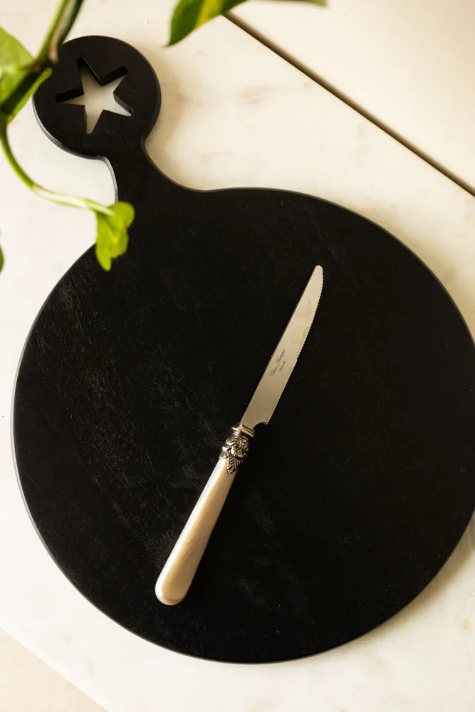 Round Black Food Is My Love Language Serving Board