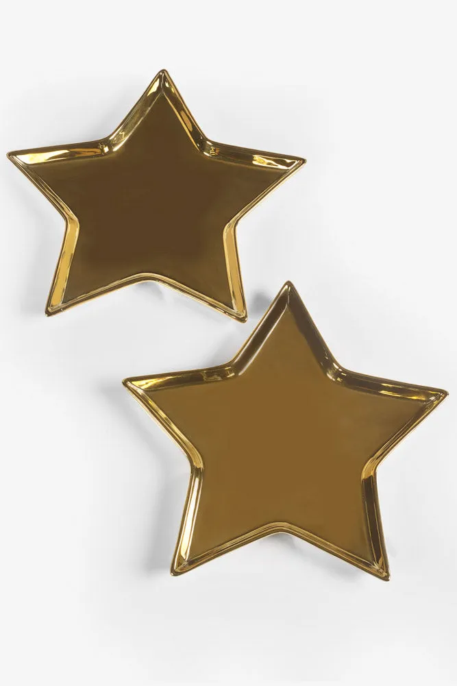 Set of 2 Gold Star Side Plates