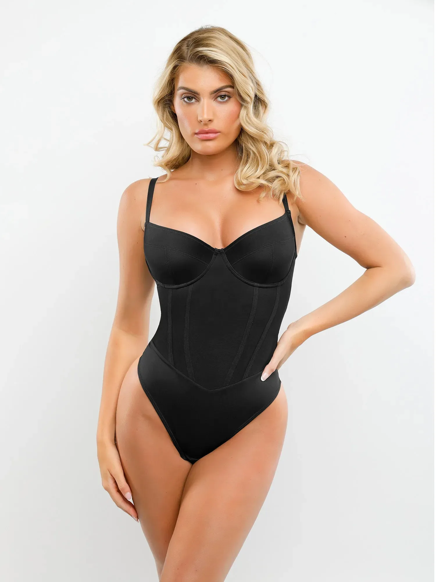 Shapewear Tummy Control Corset Thong Bodysuit