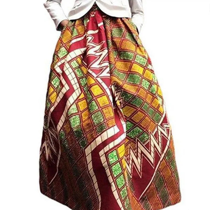 VenusFox Dashiki Floral print High Waist Maxi skirt