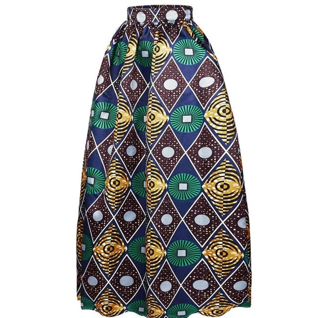 VenusFox Dashiki Floral print High Waist Maxi skirt