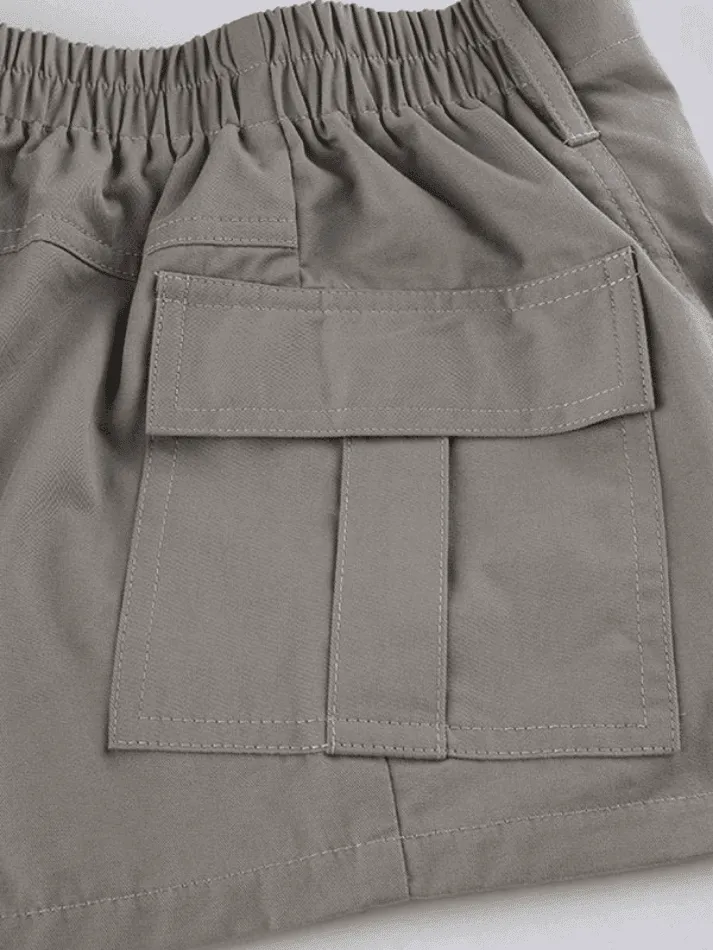 Vintage Low Rise Asymmetric Cargo Shorts