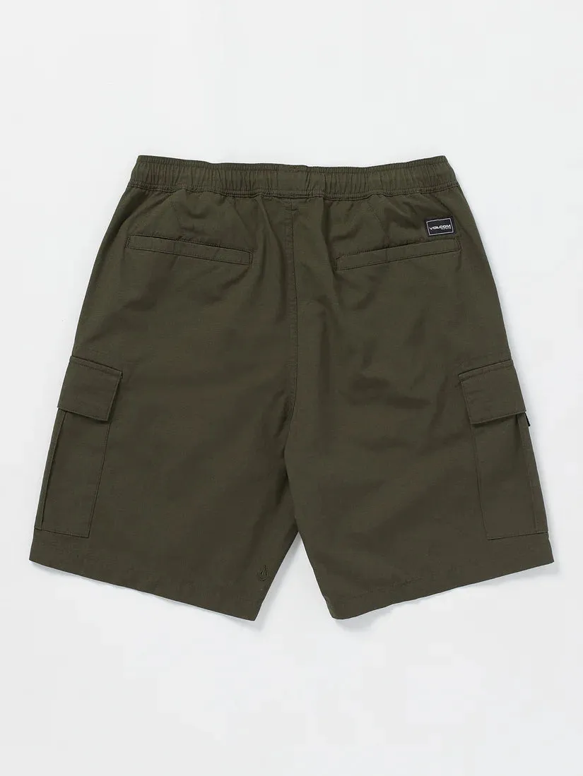 Volcom Mens March Cargo Elastic Waist Short